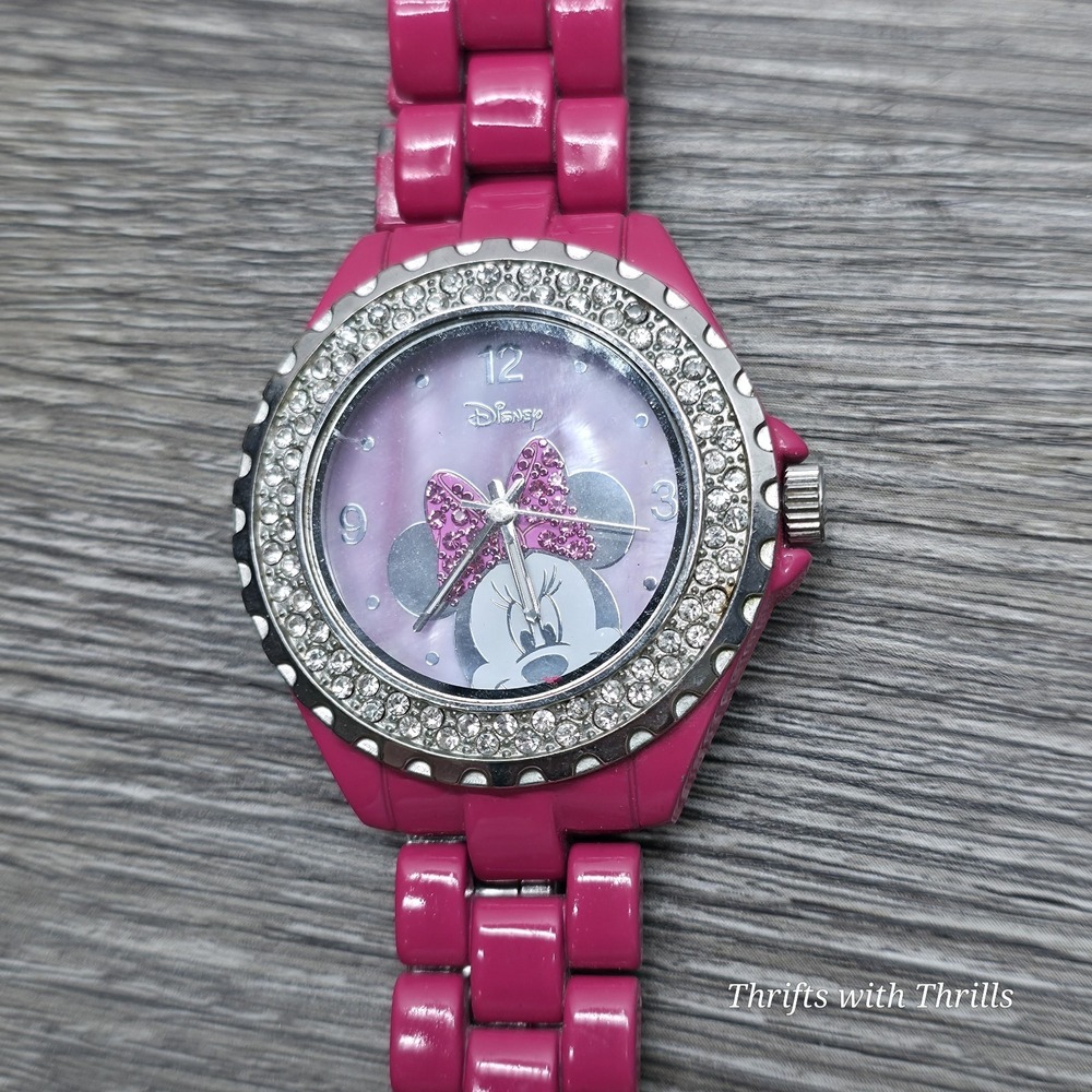Disney's Minnie Mouse Pink Accutime Watch Stainless Steel Band